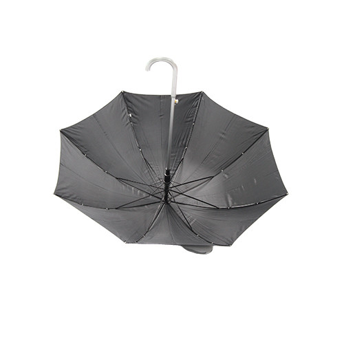 8mm Metal Shaft Pongee UV Coating Umbrella With J Handle