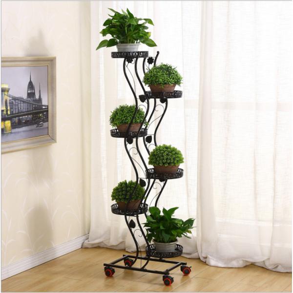 Anti Corrosion H81cm 6 Tier Metal Plant Stand For Decoration