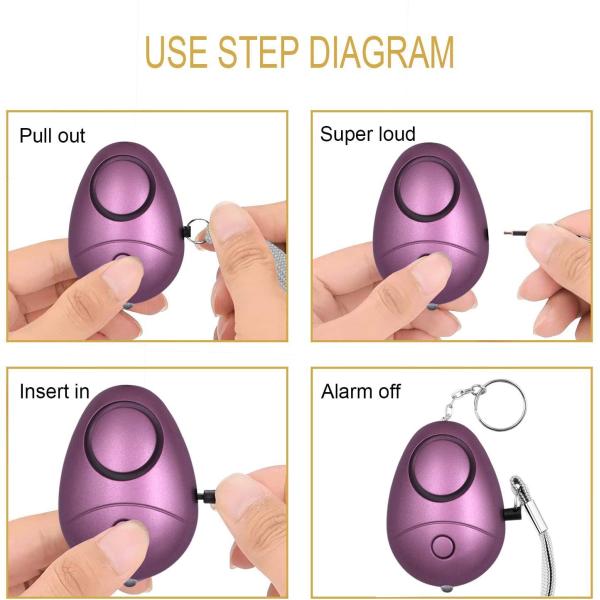 SOS Keychain 140DB 110mA Super Cute Personal Safety Alarm For Elderly Women Men Children