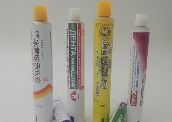Silver Internal Coated Tube Aluminium Collapsible Tubes With Latex , All Aluminum Pharma Tube
