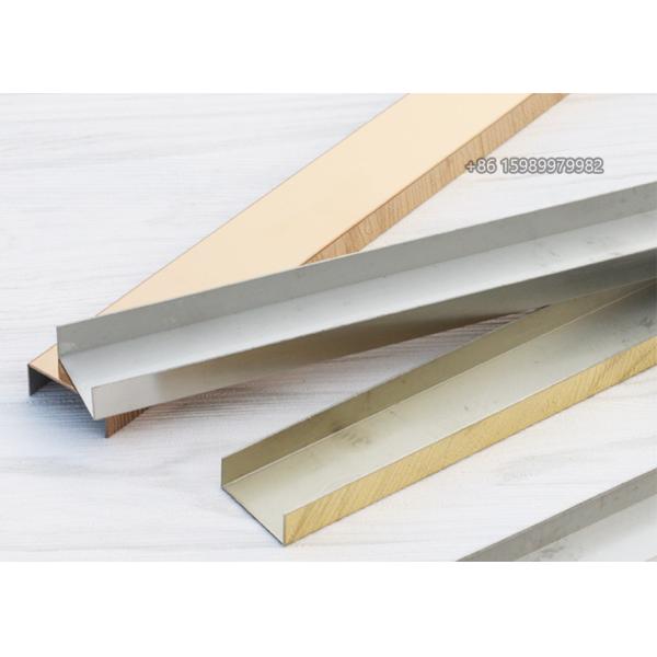 OEM Stainless Steel U Profile , PVD Coating U Shaped Metal Strip 8ft