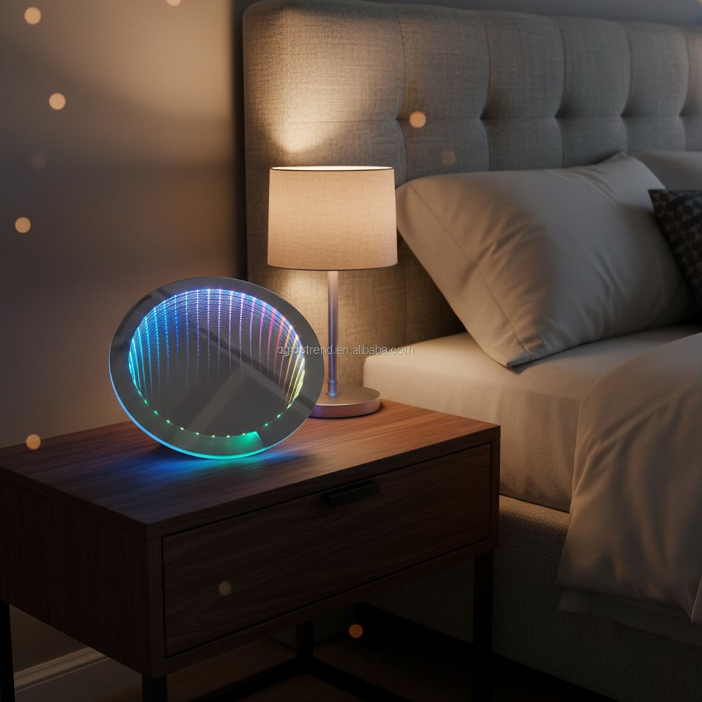 DIY Acrylic LED Infinity Mirror 200mm Customizable Remote Control Infinity Mirror Light