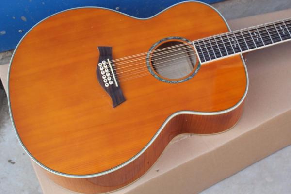 12 strings blond acoustic guitar TY 12 strings 814 acoustic electric guitar round body 814ce guitar