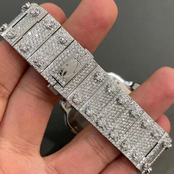 Busto de VVS1 Moissanite abaixo do carvalho real Diamond Watch luxuoso do relógio 31 quilates