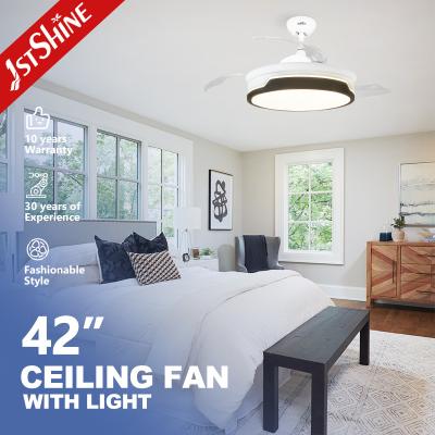 fã de teto retrátil plástico do motor de C.A. das lâminas 220V 3 com luz lateral