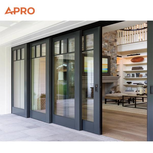 Modern Key Lock Glass Doors With Aluminium Sliding With Weatherproof Seal