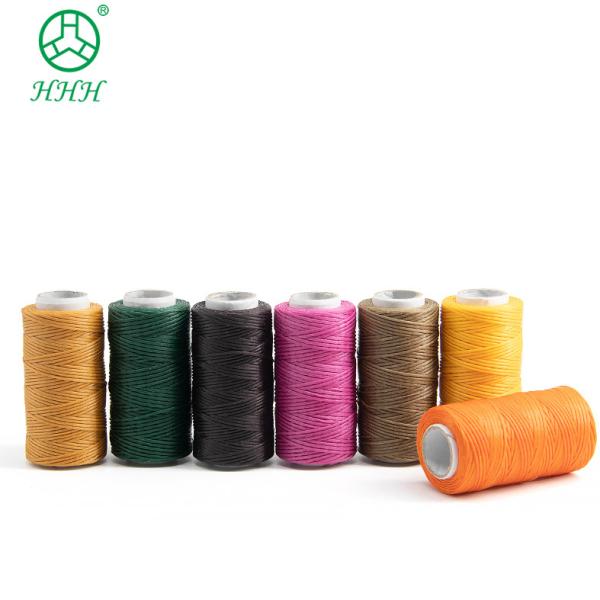 Fios de poliéster de nylon encerados de cor tingida para costura de couro de cone pequeno