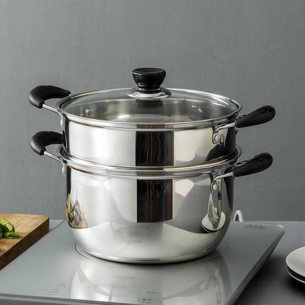 Hot Selling Kitchen Silver Cooking Soup Pot 304 Stainless Steel Steamer Pot Induction Stock Pot With Glass Lid