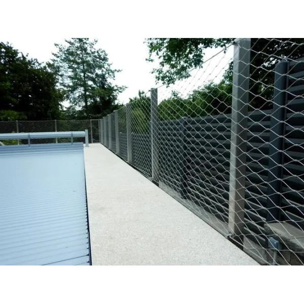 Barandilla de cable de acero inoxidable de cuerda de malla de jardín de aves / cerco de jaula de zoológico