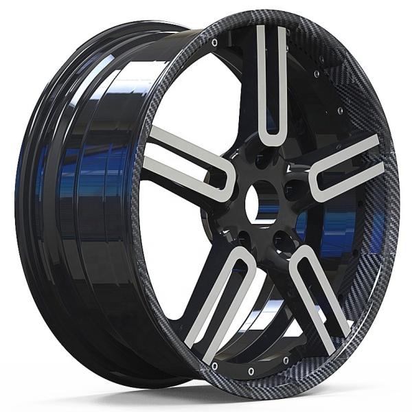 Carbon fiber lip Forged wheels Customized 19 20 21 22 inch custom 2 piece wheels