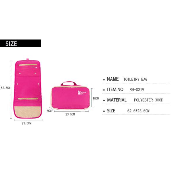 Foldable Travel Toiletry Cosmetic Bag Storage Makeup Bag Organizer Polyester