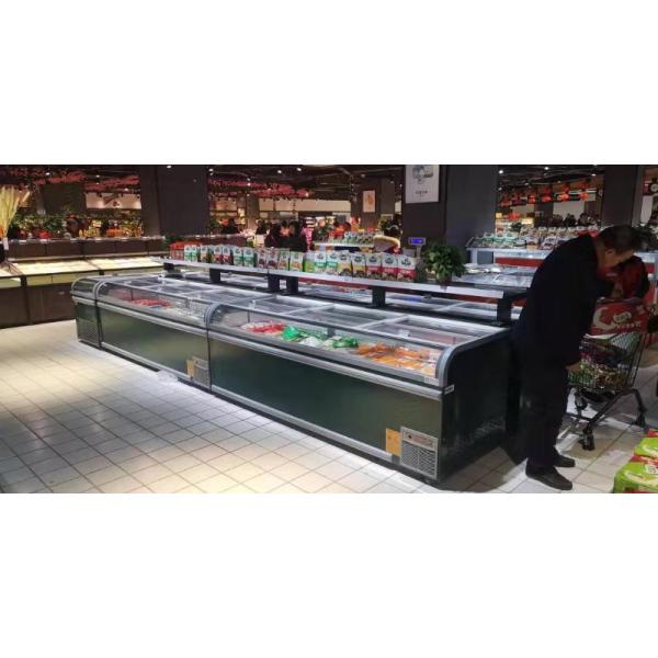 Supermarket Refrigerator Food Frozen Meat Display Island Freezer With ETL Certification