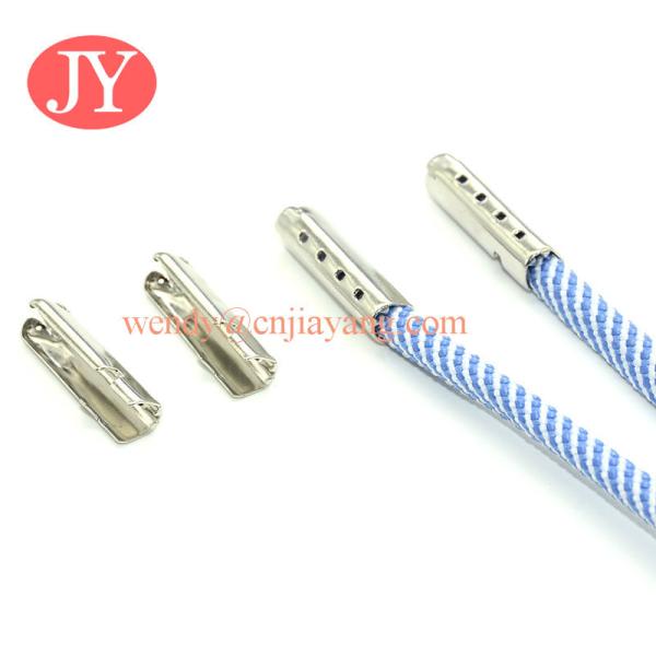 jiayang Silver plating Eco material 23mm bullet shape metal aglets for shoelace