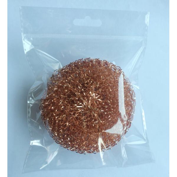 Spiral Copperized Stainless Steel Scourer Kitchen Cleaning Ball 18g