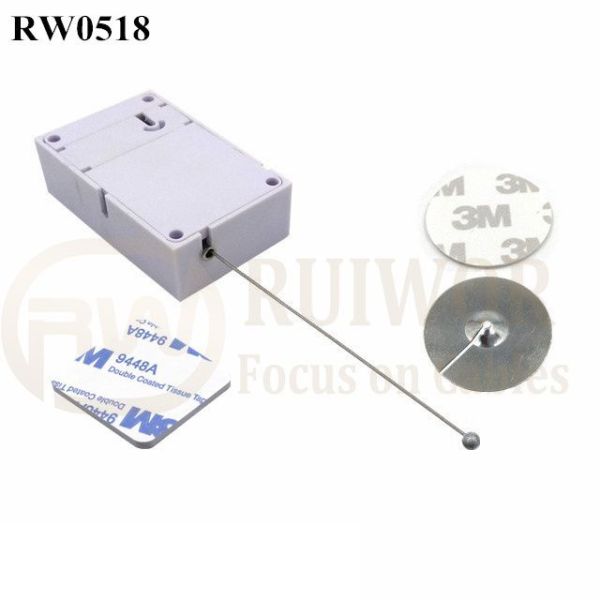 RW0518 Cuboid Anti Theft Pull Box With Dia 38mm Circular Sticky Metal Plate Factory Wholesale Security Solution