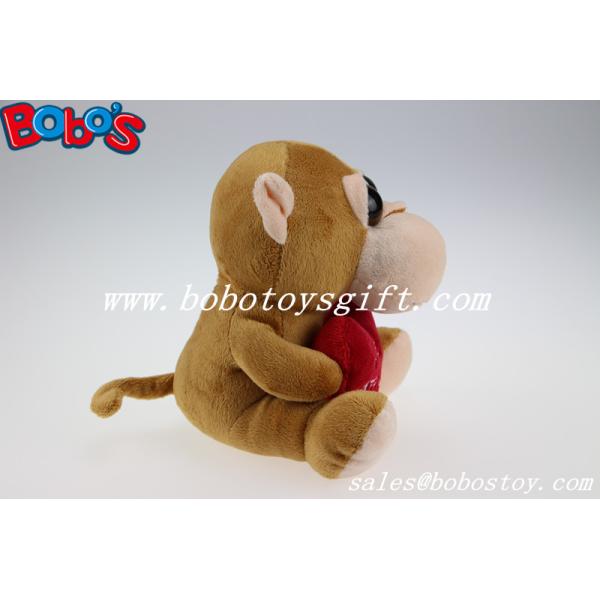 Valentines Day Gifts Big Eyes Toy Series Brown Monkey Animal With Heart Pillow
