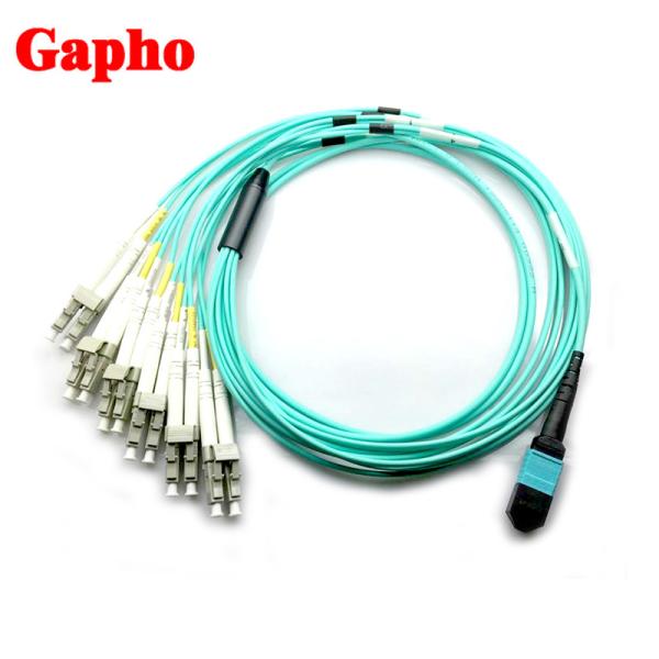 Flat / Round Fiber Optic Patch Cables , MPO / MTP 12 core Ribbon Fiber Cable