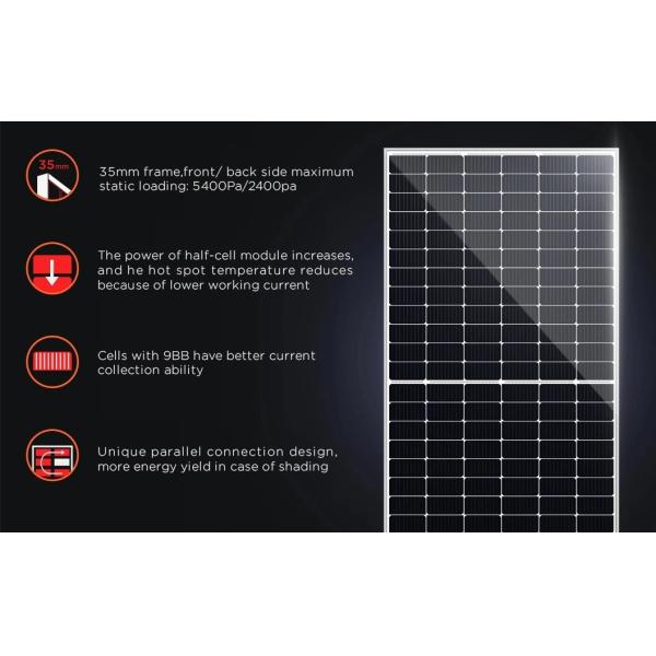 182mm Half Cut Cell Monocrystaline Silicon 420W-440W All Black Mono Solar Panel Module