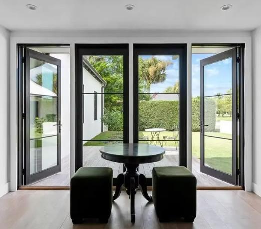 Custom Color Heat-Insulation Glass Swing Door for Powder Coating Aluminum Alloy Material