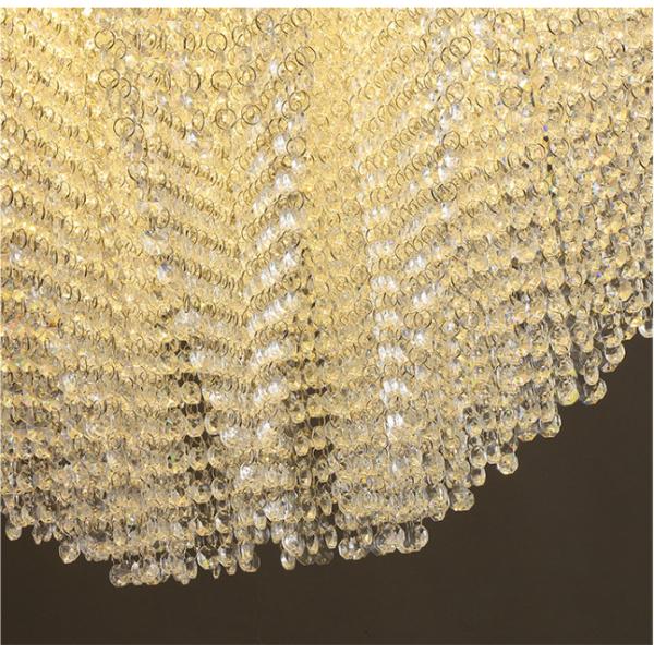 Durable LED Custom Crystal Chandeliers Stainless Steel Lamp Body K9 Primary Crystal