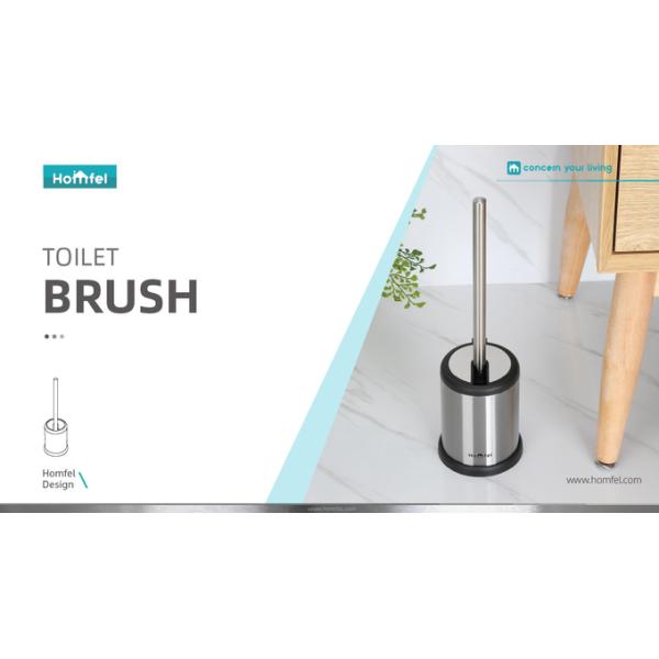 Economic Stainless Steel Toilet Brush with Easy Automatic Open Holder and Anti-Bacterial PP Brush Filament