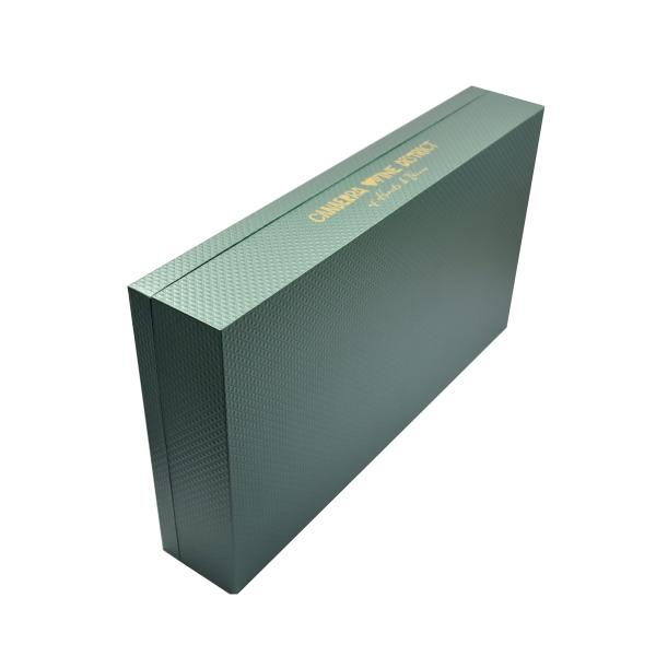 Зеленый настраиваемый 6 бутылок Картонная винная коробка для подарков Маттовая ламинация