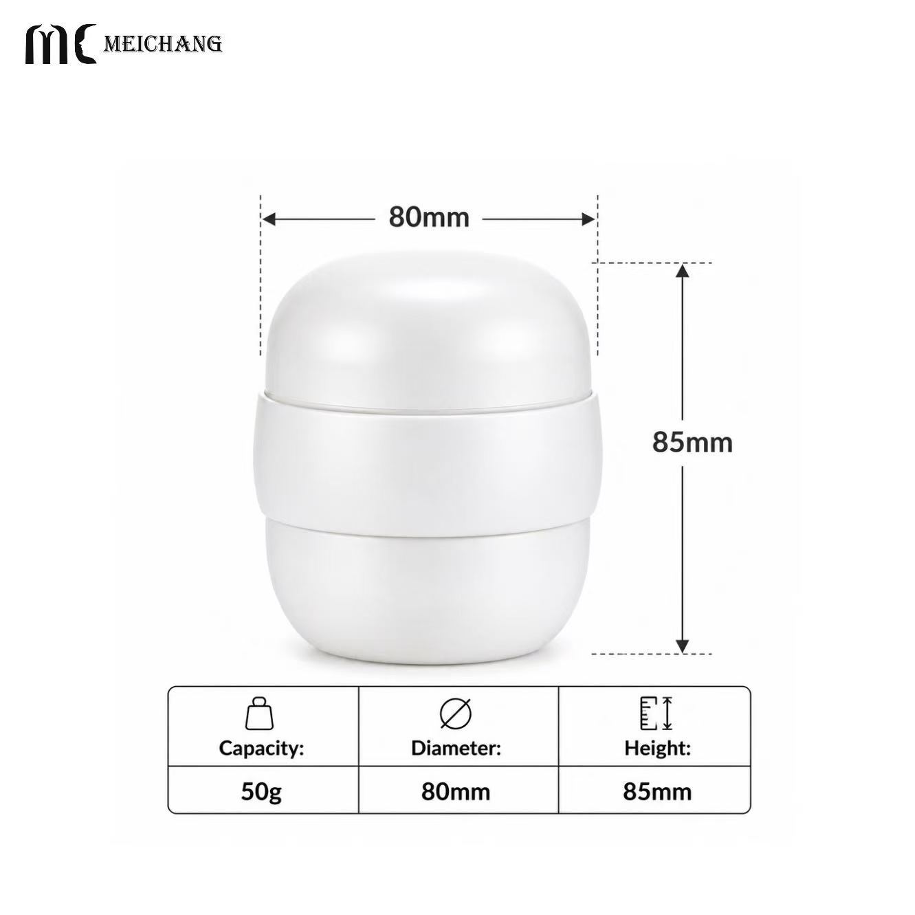 50g Double Wall Ball-Shaped Cosmetic Cream Jar for Premium Skincare Packaging(MC-P-569)