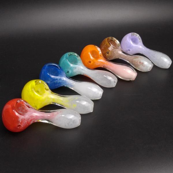Colorful Glass Tobacco Pipe , 3.5'' Inch Shesha Pipes 4mm Thickness