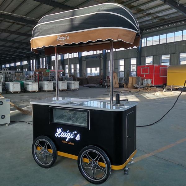 Gelato Ice Cream Push Cart /freezer vending machine /display freezer