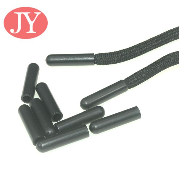 Jiayang aglet Glossy black color tube shape ABS plastic tipping plastic aglets