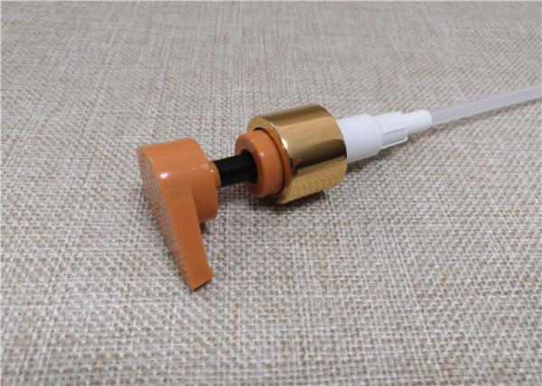 Orange Plastic Lotion Bottle Pumps , Cosmetic Soap Pump Replacement Parts