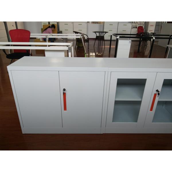 China K/D glass door steel cupboard cabinet FYD-W002, H900XW900XD400 mm,white color for office storage file