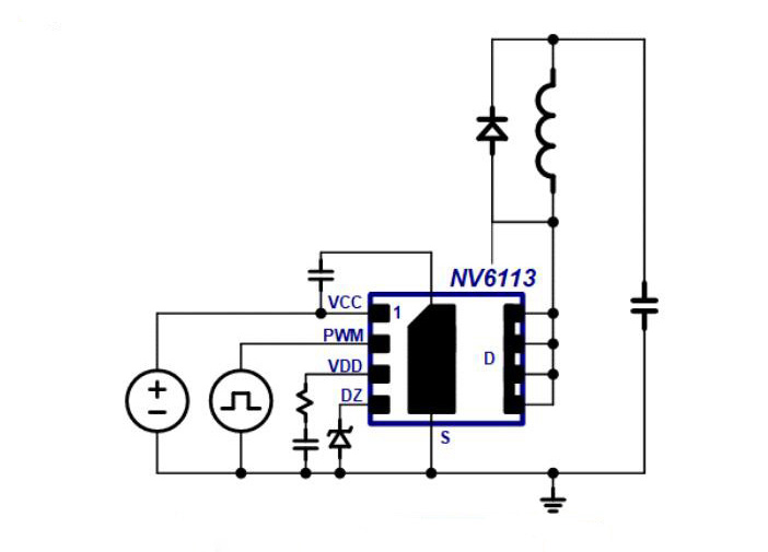 QFN8 быстрый поручая переключатель мощности IC IC 5A 300mOhm силы обломока NV6113 GaNFast