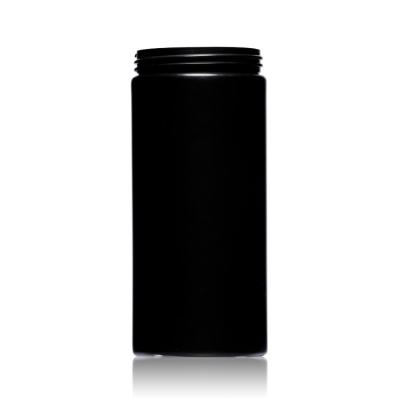 dos recipientes plásticos do frasco do HDPE 261ml forma redonda vazia preta para o creme
