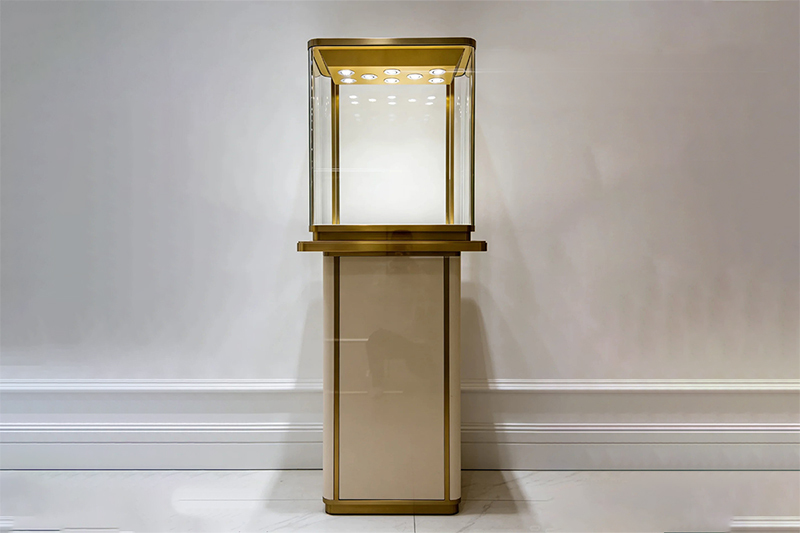 Modern Square Jewelry Showcase Display Sets Lockable Tabletop Jewelry Display