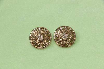 28L Decorative Clothing Buttons , rhinestone shank buttons shiny gold