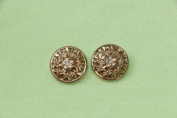 28L Decorative Clothing Buttons , rhinestone shank buttons shiny gold