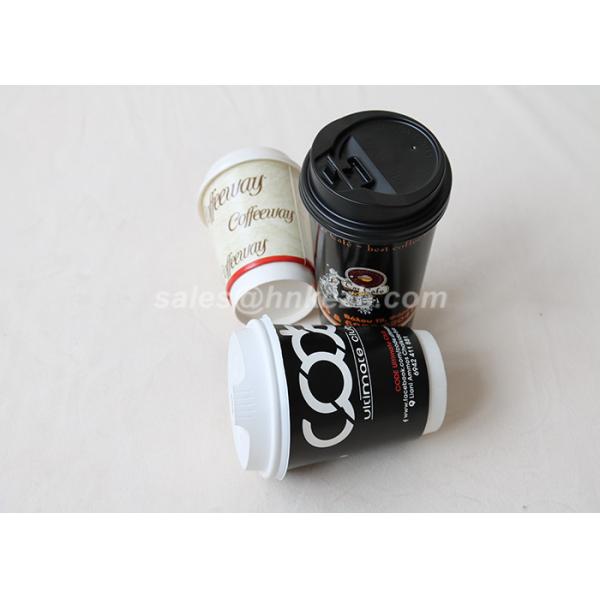 Pretty 12oz Double Wall Disposable Coffee Cups With Lid Food Grade