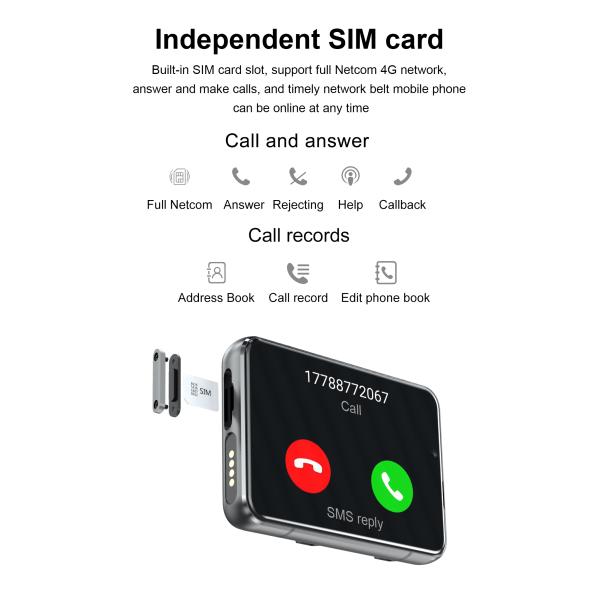 S999 2.88-Inch TFT Screen Smart Watch 4GB+64GB Storage HD Dual Camera Video Call WIFI 5G Compatibility 2300mAh Battery Email
