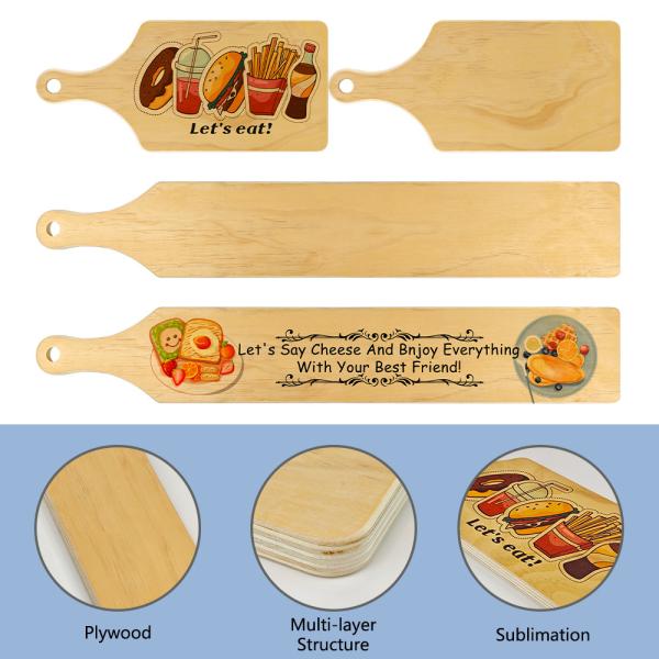 Tabla de corte por sublimación de madera en blanco Logotipo personalizado Sublimación de queso Tablas de pizza
