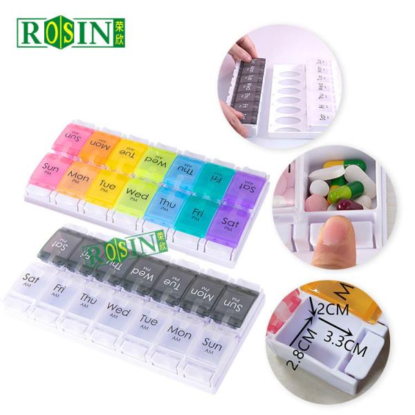 7 Day Double Row Medical Blister Packs 14 Compartments Daily Pill Packs