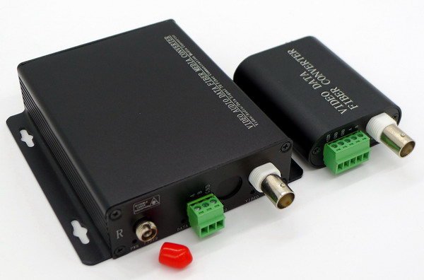 Micro 1-ch video with 1-ch RS232 over a single ST Fiber converter
