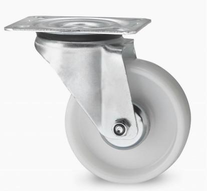 5 Inch White Nylon Trolley Wheels Nylon Castors Swivel Wheels 200kgs
