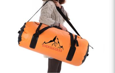 Sacos de viagem à prova d'água de cor laranja de 60L 600D Sacos de duffel esportivos