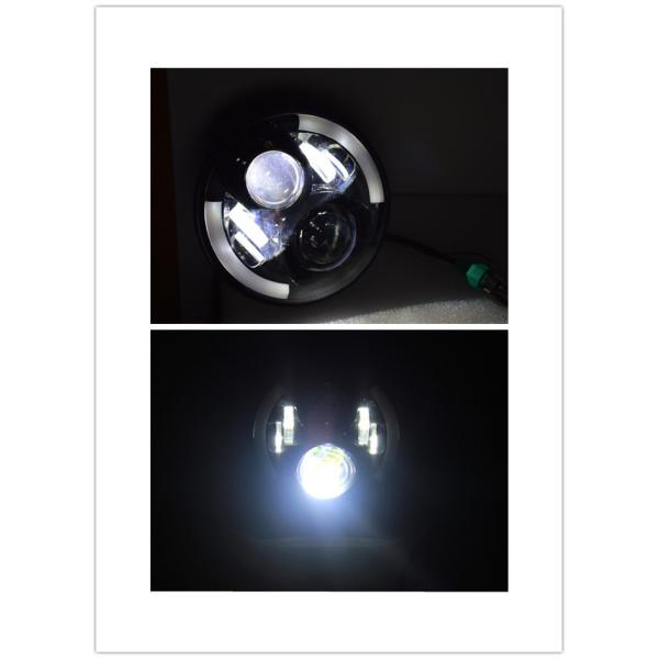 7 Inch 70W Round 3700 LM Jeep Wrangler Headlights With Half Halo Ring Angel Eye