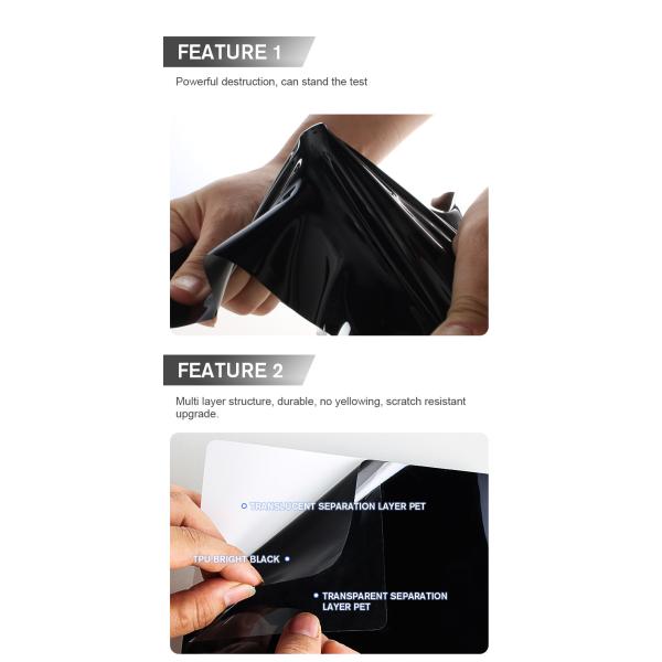 Black Satin Matte Paint Protection Film with 190microns Thickness 90% IR and UV Rejection for Car Body Protection