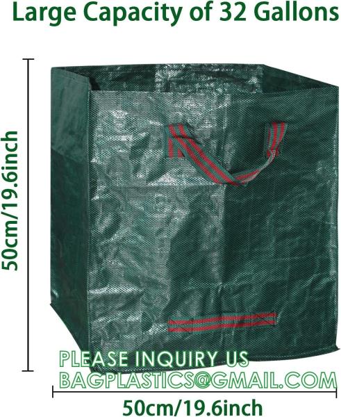 Heavy Duty Home and Yard Waste Bag 48-Gallon Woven Polypropylene, Reusable Lawn and Leaf Garden Bag with Reinforced