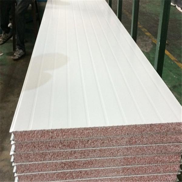 zinc aluminum double steel sheet 50mm TPS sandwich panel with grey white color