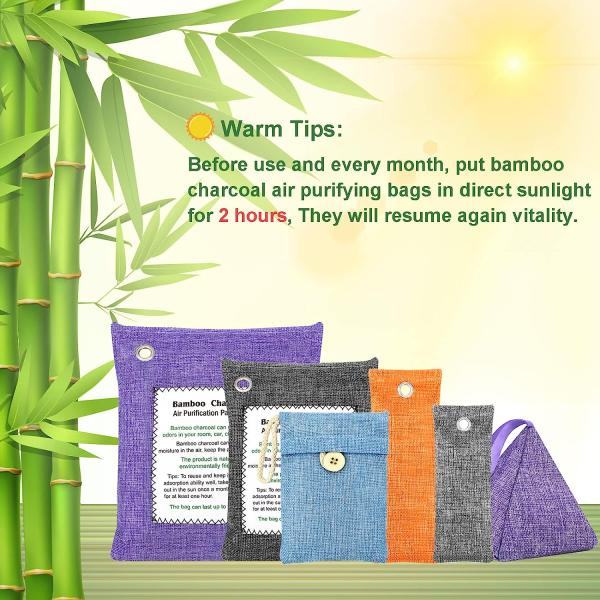 Solid Bamboo Charcoal Air Freshener Bag for Refrigerator Deodorizing 500g*4 Pack