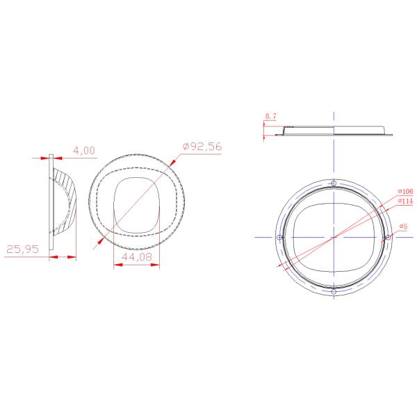 92mm Street Light Reflector LED Glass Lens For Outdoor LED Road Lamp